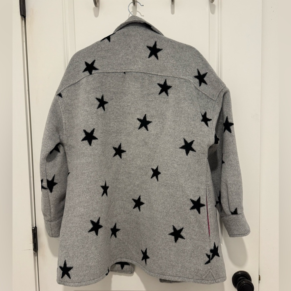 Aged Le Filles Star Patterned Gray Shacket, S - image 3